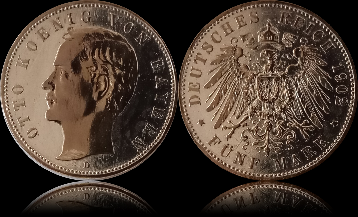 5 Mark Bayern 1902 D Silber, König Otto, Deutsches Kaiserreich, Jaeger-Nr. 46