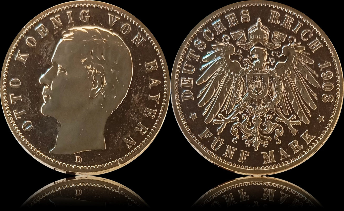 5 Mark Bayern 1903 D Silber, König Otto, Deutsches Kaiserreich, Jaeger-Nr. 46