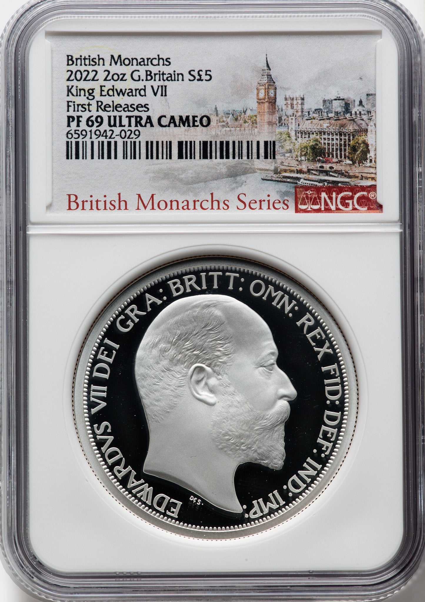 EDWARD VII, British Monarchs, 2 Oz Silver 5 £, Proof NGC PF 69, 2023