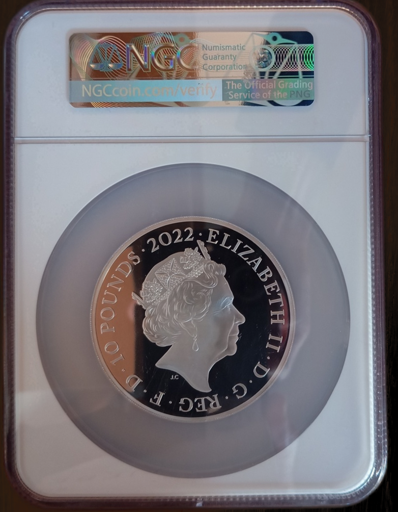 EDWARD VII, British Monarchs, 10 Oz Silver 10 £, Proof NGC PF 69, 2023