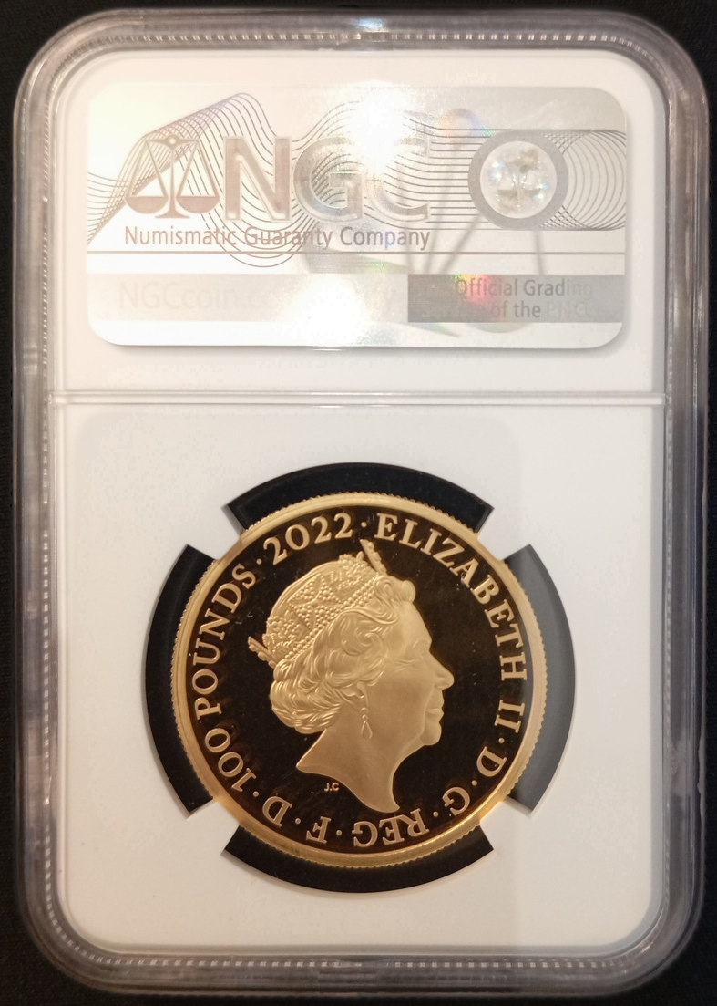 Edward VII, British Monarchs, 1 Oz Gold 100 £, Proof NGC PF 70, 2022