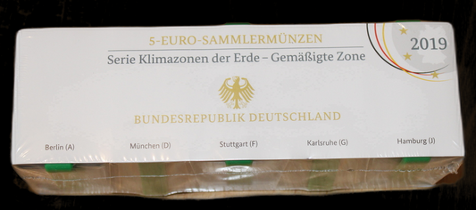 Gemässigte Zone 5 Euro Gedenkmünze, Serie "Klimazonen der Erde", Spiegelglanz, 2019