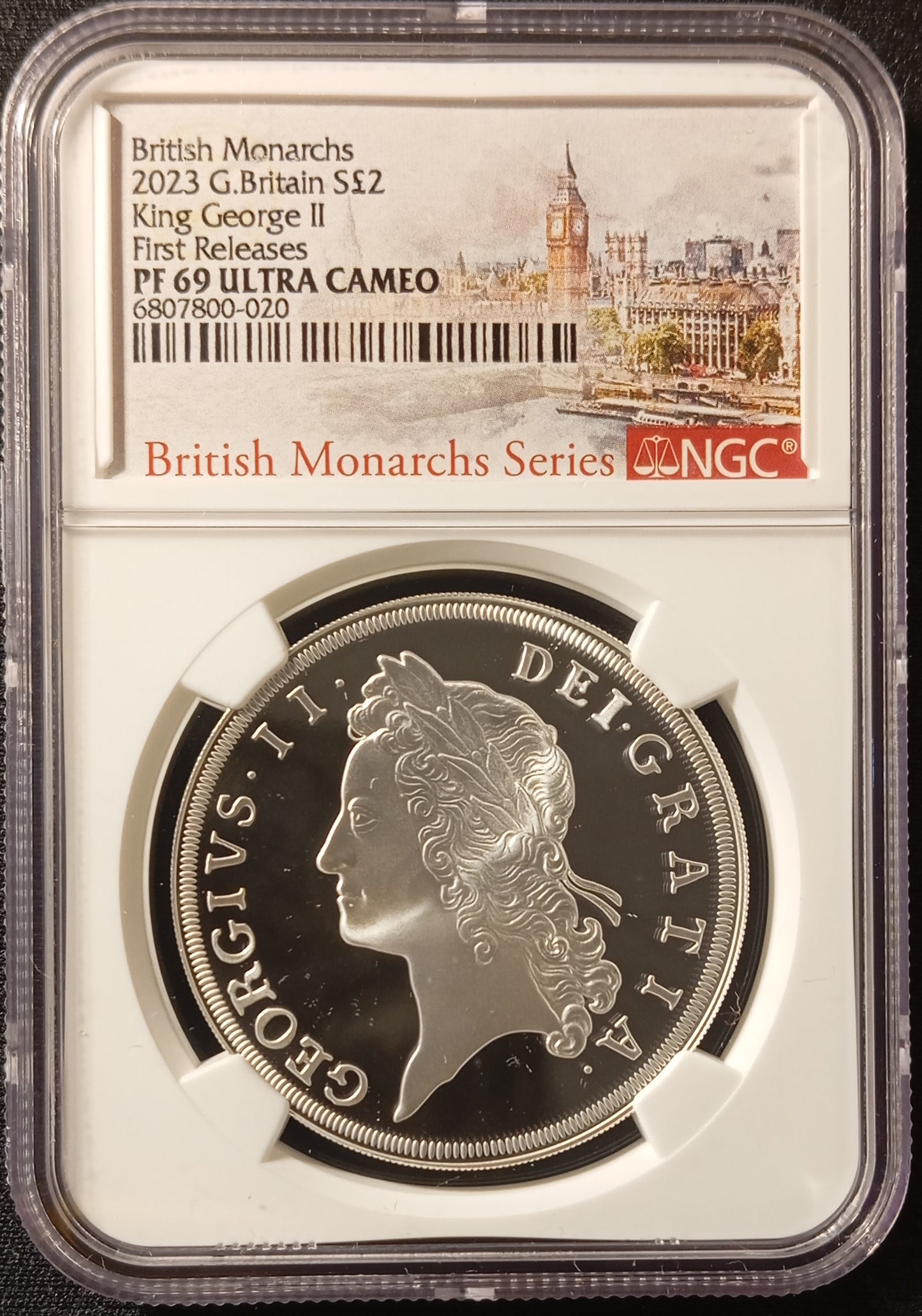 GEORGE II, British Monarchs, 1 Oz Silver 2 £, Proof NGC PF69, 2023