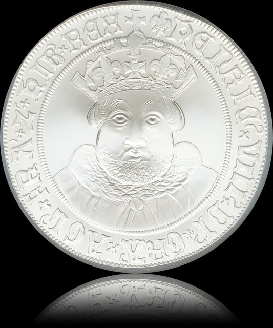 Henry VIII, British Monarch, 10 £, 5 oz Silver PR 70, 2023