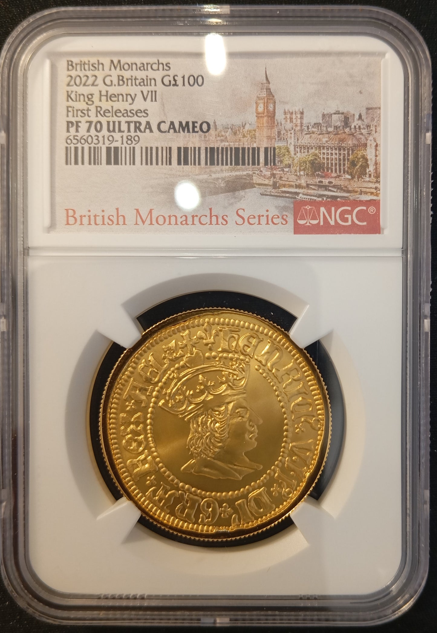 Henry VII, British Monarchs, 1 Oz Gold 100 £, Proof NGC PF 70, 2022