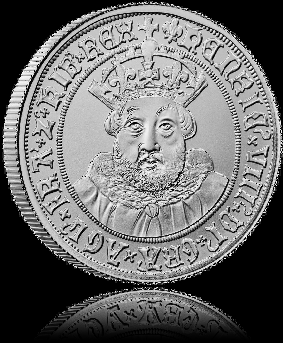 Henry VIII, British Monarch, 2 Oz Silver Proof 5 £, Proof, 2023