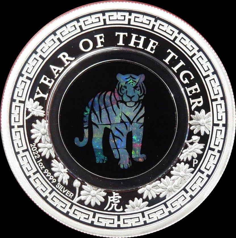 TIGER, Serie Australian Opal 1 oz Silber Proof 1$, 2022