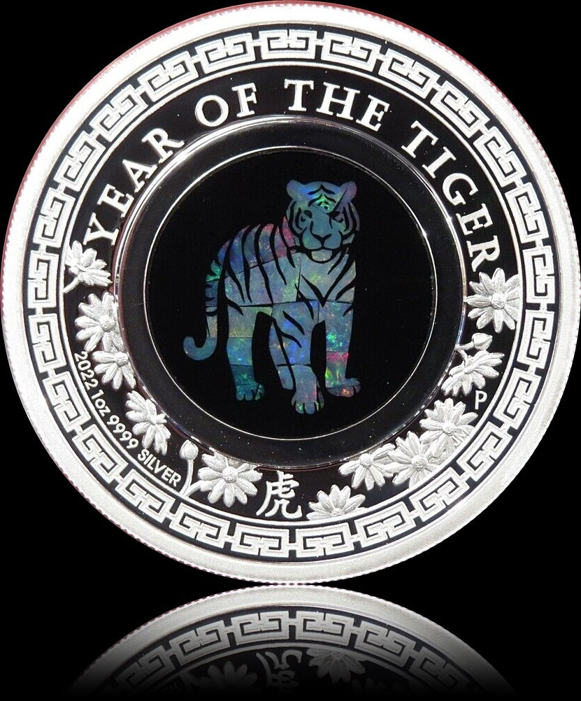 TIGER, Serie Australian Opal 1 oz Silber Proof 1$, 2022