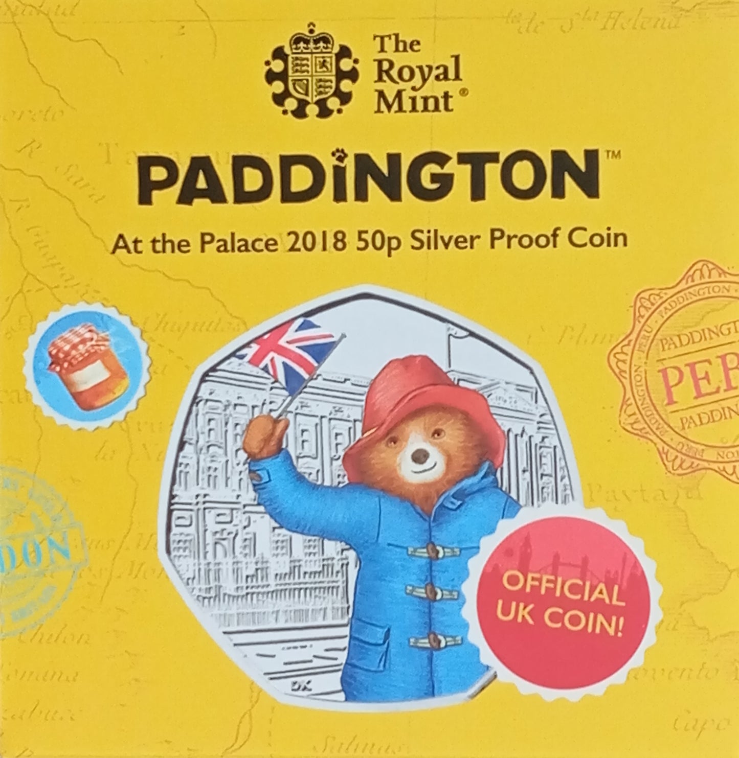 PADDINGTON BEAR AT THE PALACE, Silber Proof, 50 Pence, 2018