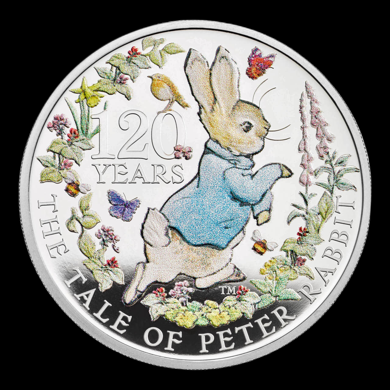 THE TALE OF PETER RABBIT BY BEATRIX POTTER, 1 oz Silber Proof, 2 Pounds, 2022