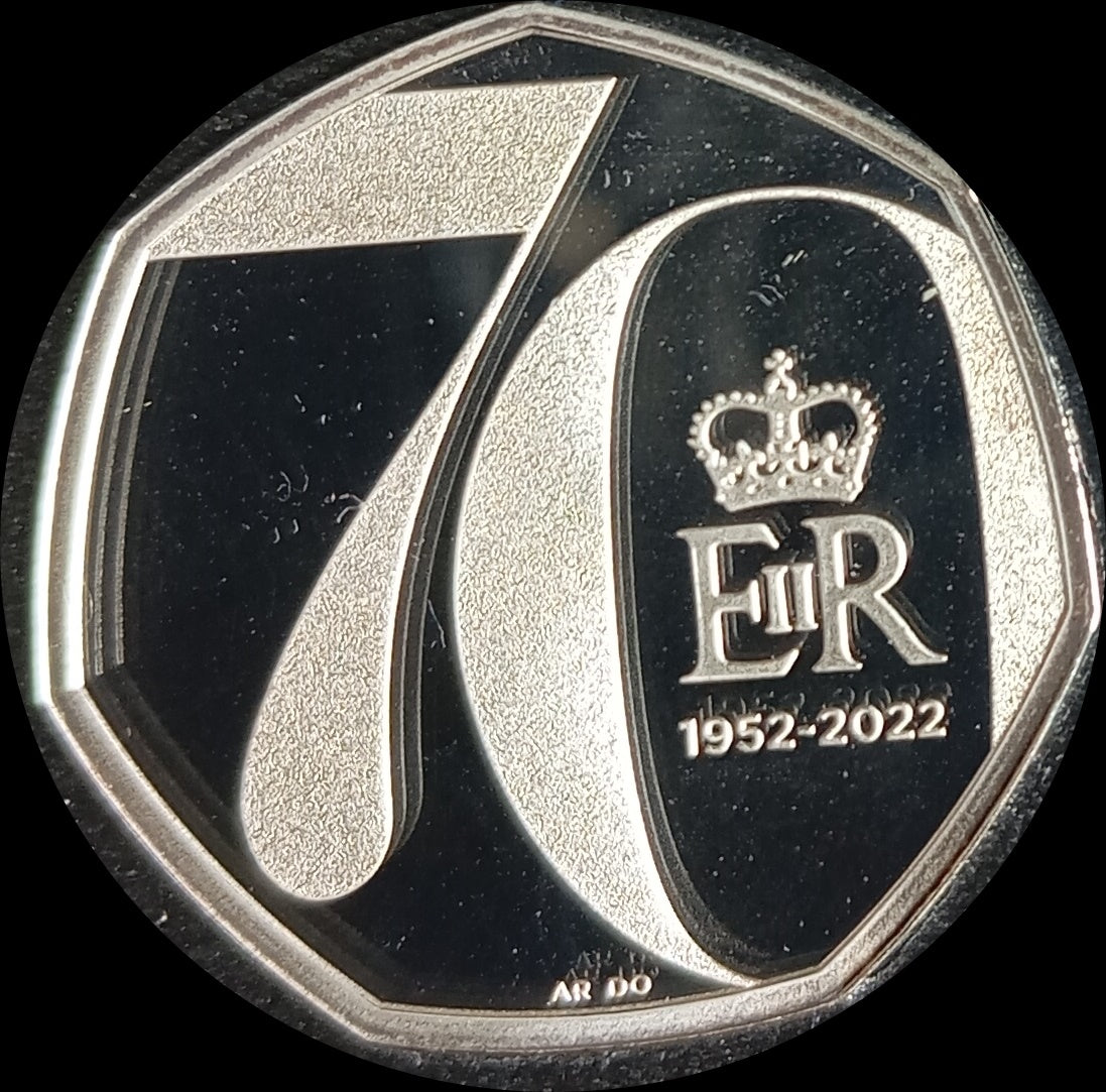 PLATINUM JUBILEE, Silver Proof, 50 Pence, 2022