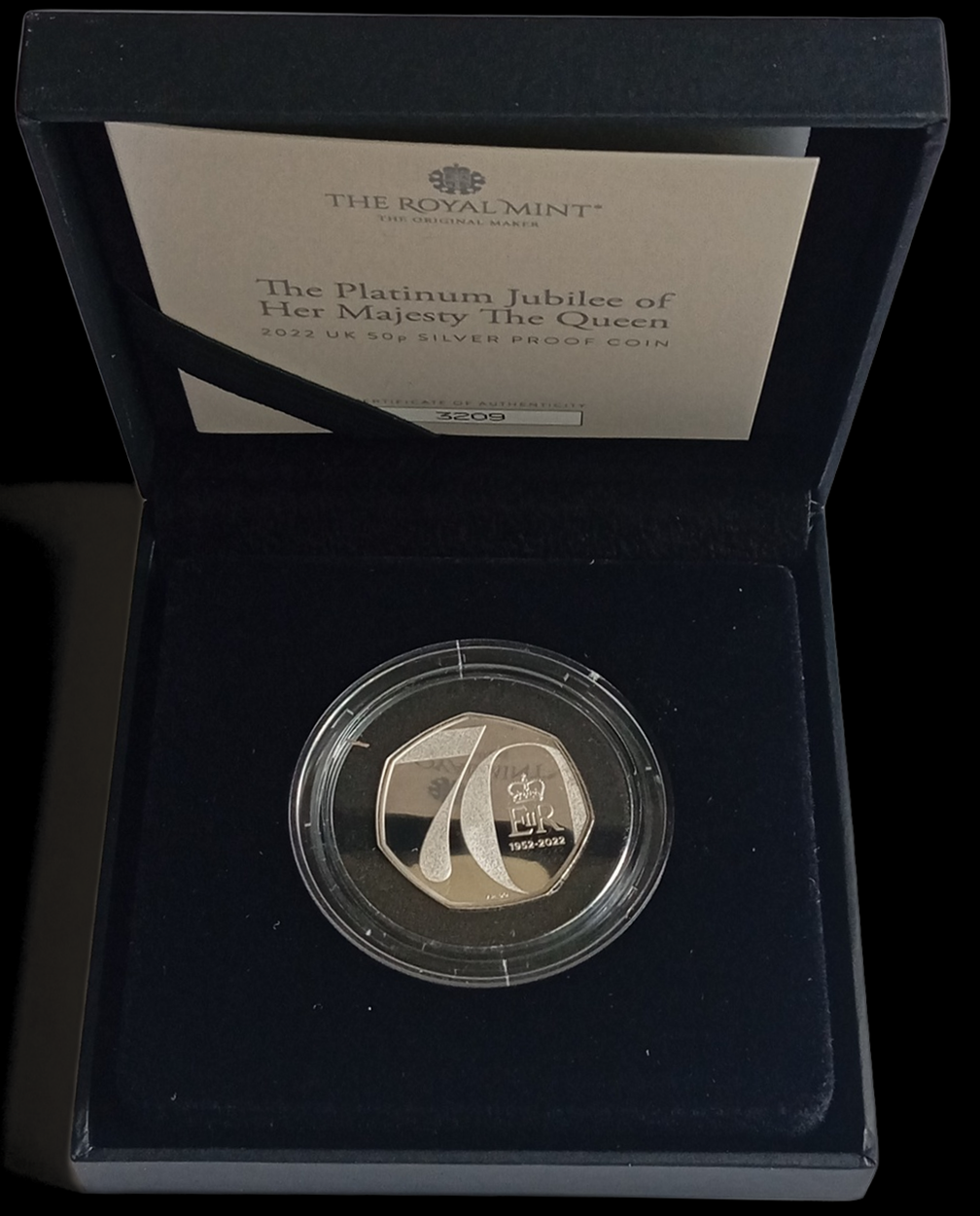 PLATINUM JUBILEE, Silver Proof, 50 Pence, 2022