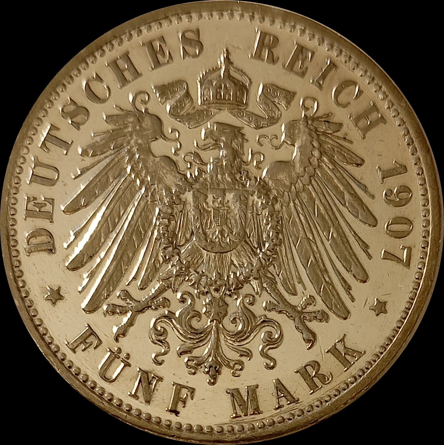 5 Mark Sachsen 1907 E Silber, König Friedrich August, Deutsches Kaiserreich, Jaeger-Nr. 136