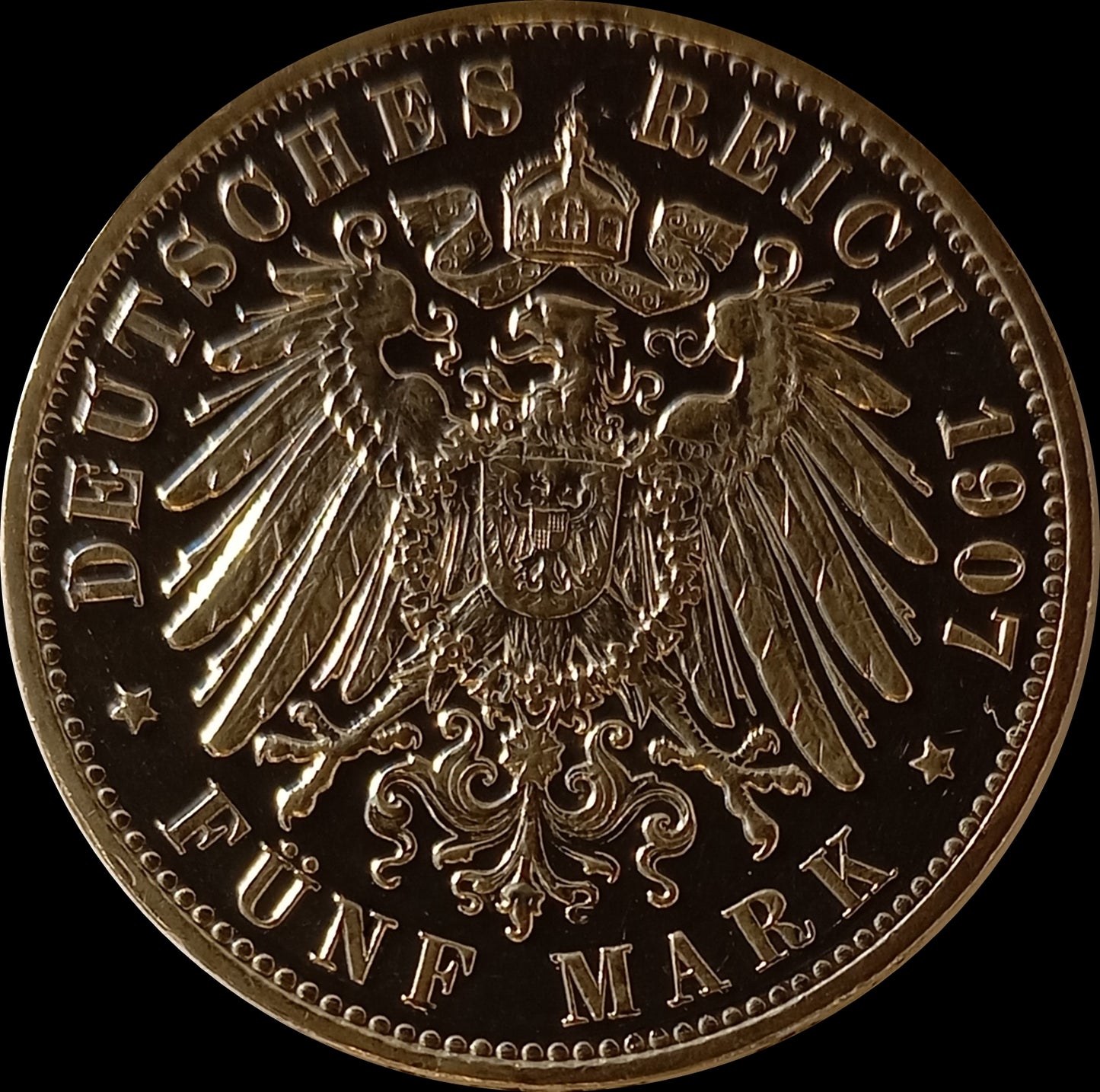 5 Mark Sachsen 1907 E Silber, König Friedrich August, Deutsches Kaiserreich, Jaeger-Nr. 136