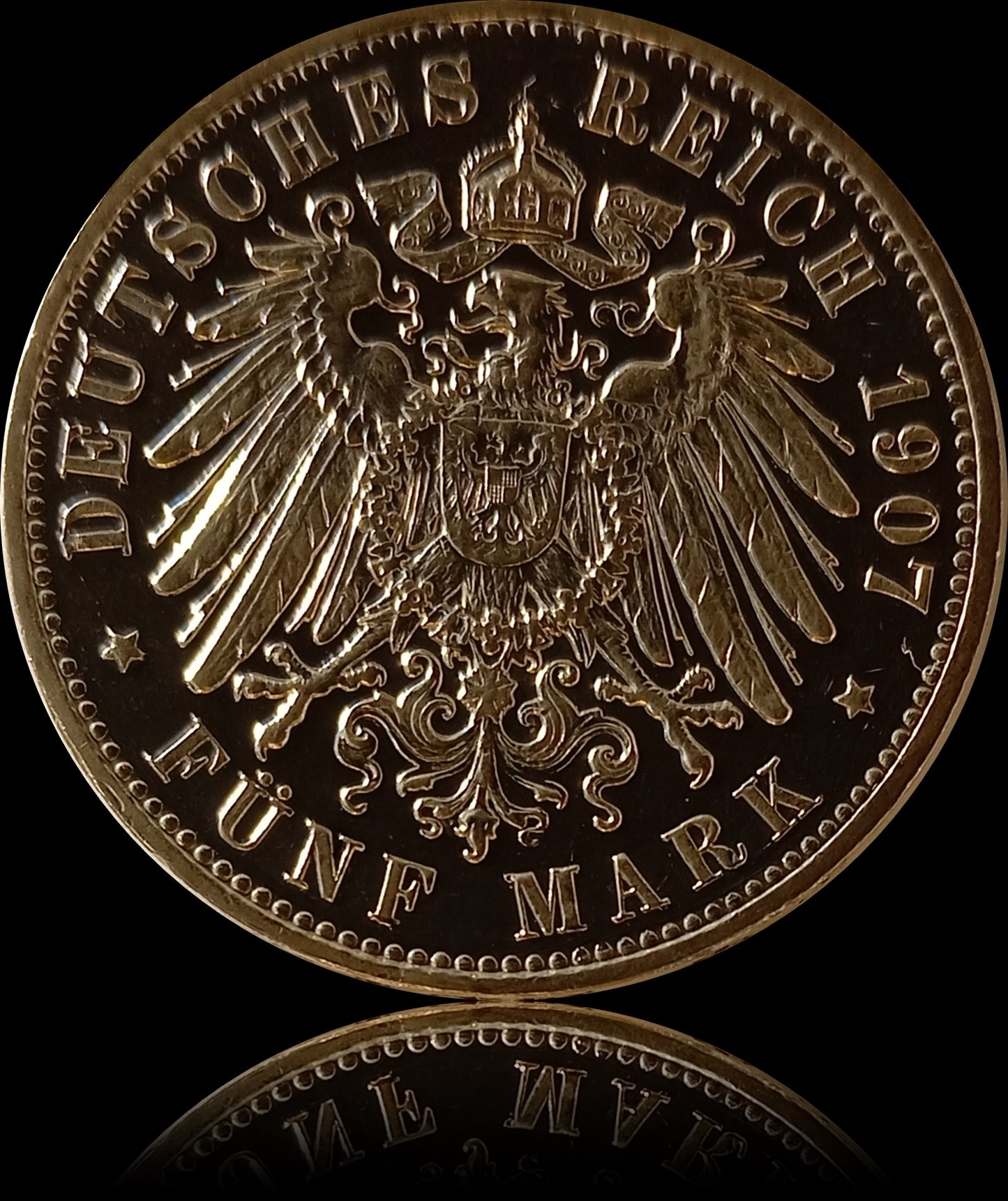 5 Mark Sachsen 1907 E Silber, König Friedrich August, Deutsches Kaiserreich, Jaeger-Nr. 136