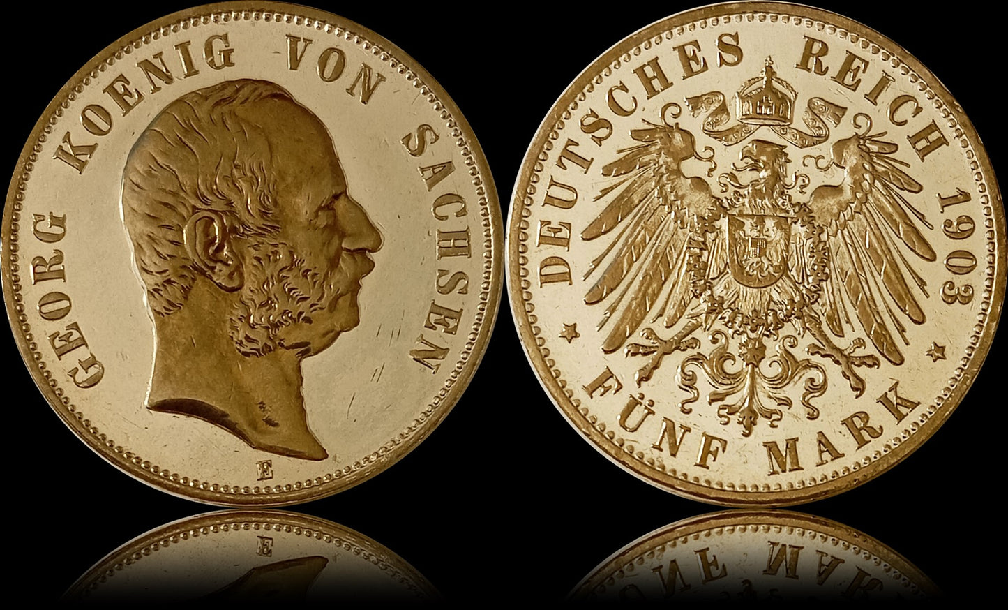 5 Mark Sachsen 1903 E Silber, König Georg, Deutsches Kaiserreich, Jaeger-Nr. 130