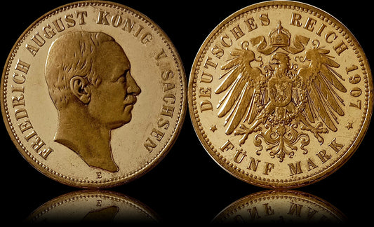 5 Mark Sachsen 1903 E Silber, König Georg, Deutsches Kaiserreich, Jaeger-Nr. 130