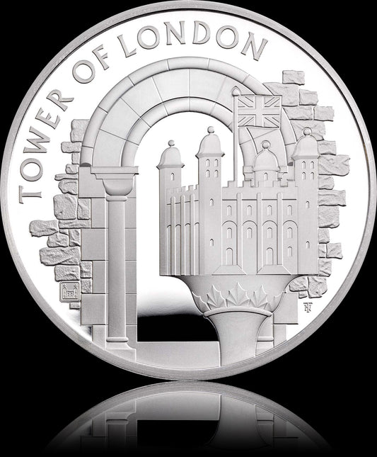 THE WHITE TOWER, Serie Tower of London, 5£, Silver Proof Piedfort, 2020