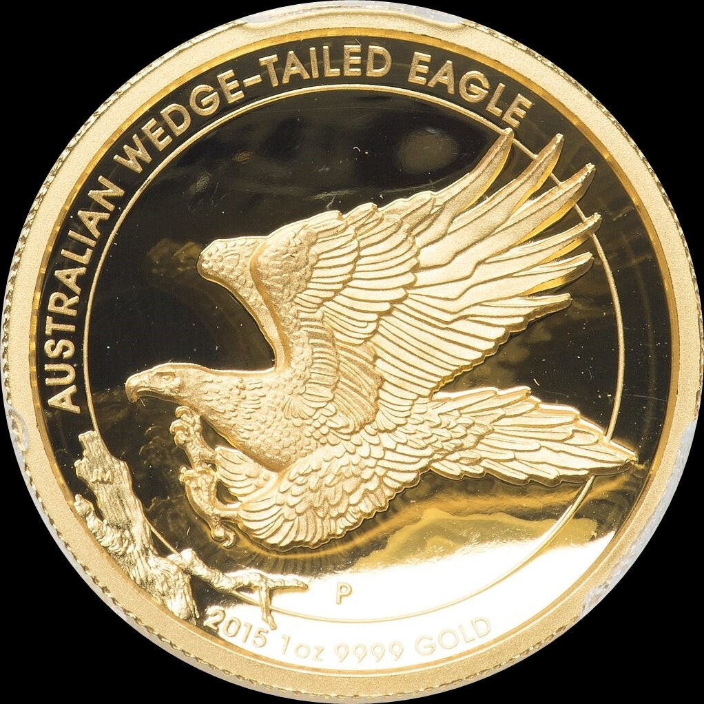 Wedge Tailed Eagle 2015, Serie 1 oz Gold PCGS 70, Wedge Tailed Eagle , 100$, 2015