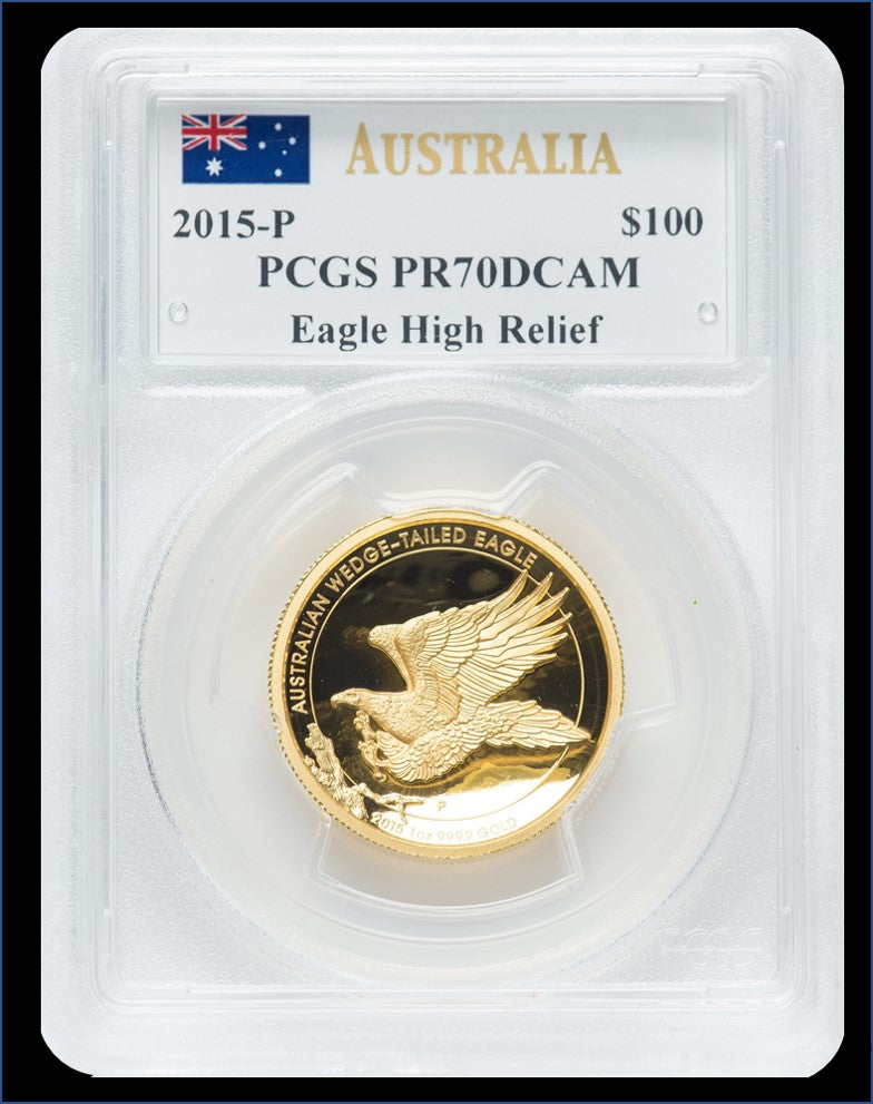 Wedge Tailed Eagle 2015, Serie 1 oz Gold PCGS 70, Wedge Tailed Eagle , 100$, 2015