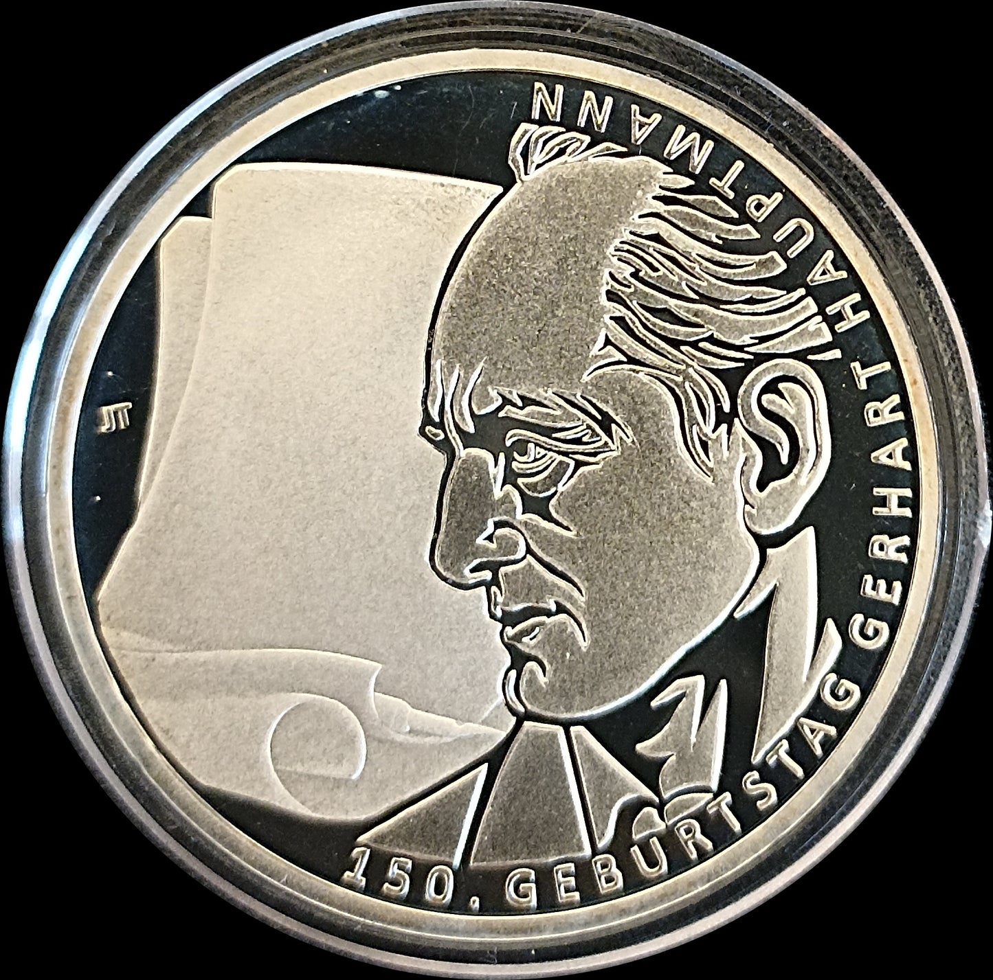 150. GEBURTSTAG GERHART HAUPTMANN, Serie 10 € Silber Gedenkmünzen Deutschland, Spiegelglanz, 2012
