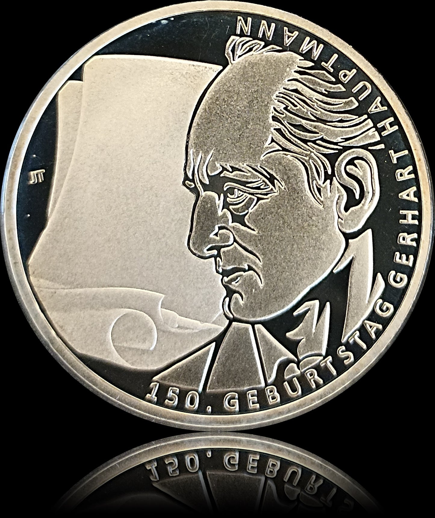 150. GEBURTSTAG GERHART HAUPTMANN, Serie 10 € Silber Gedenkmünzen Deutschland, Spiegelglanz, 2012