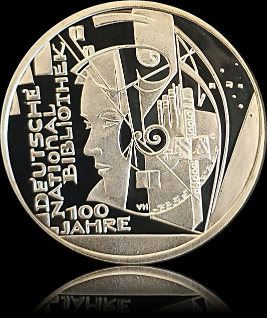 100 JAHRE DEUTSCHE NATIONALBIBLIOTHEK, Serie 10 € Silber Gedenkmünzen Deutschland, Spiegelglanz, 2012