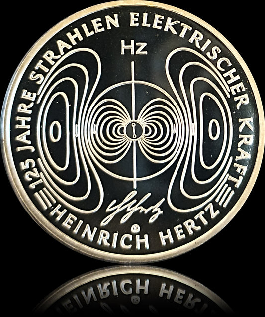 125 JAHRE STRAHLEN ELEKTRISCHER KRAFT - HEINRICH HERTZ, Serie 10 € Silber Gedenkmünzen Deutschland, Spiegelglanz, 2013