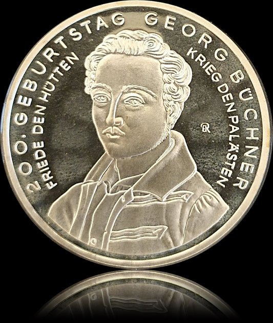 200. GEBURTSTAG GEORG BÜCHNER, Serie 10 € Silber Gedenkmünzen Deutschland, Spiegelglanz, 2013