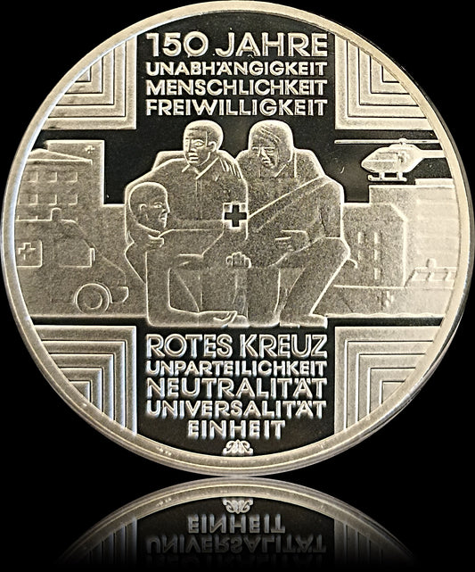 150 JAHRE ROTES KREUZ, Serie 10 € Silber Gedenkmünzen Deutschland, Spiegelglanz, 2013