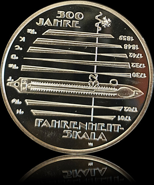 300 JAHRE FAHRENHEIT SKALA, Serie 10 € Silber Gedenkmünzen Deutschland, Spiegelglanz, 2014