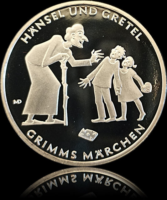 GRIMMS MÄRCHEN "HÄNSEL UND GRETEL", Serie 10 € Silber Gedenkmünzen Deutschland, Spiegelglanz, 2014