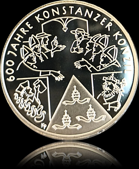 600 JAHRE KONSTANZER KONZIL, Serie 10 € Silber Gedenkmünzen Deutschland, Spiegelglanz, 2014