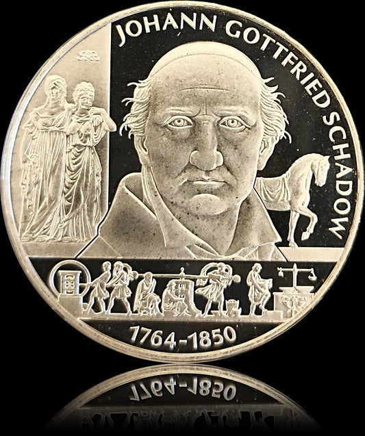 250. GEBURTSTAG JOHANN GOTTFIRIED SCHADOW, Serie 10 € Silber Gedenkmünzen Deutschland, Spiegelglanz, 2014