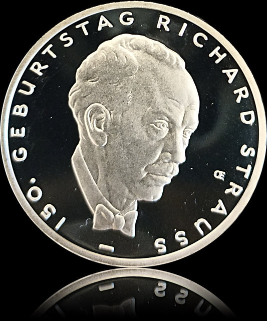 150. GEBURTSTAG RICHARD STRAUSS, Serie 10 € Silber Gedenkmünzen Deutschland, Spiegelglanz, 2014