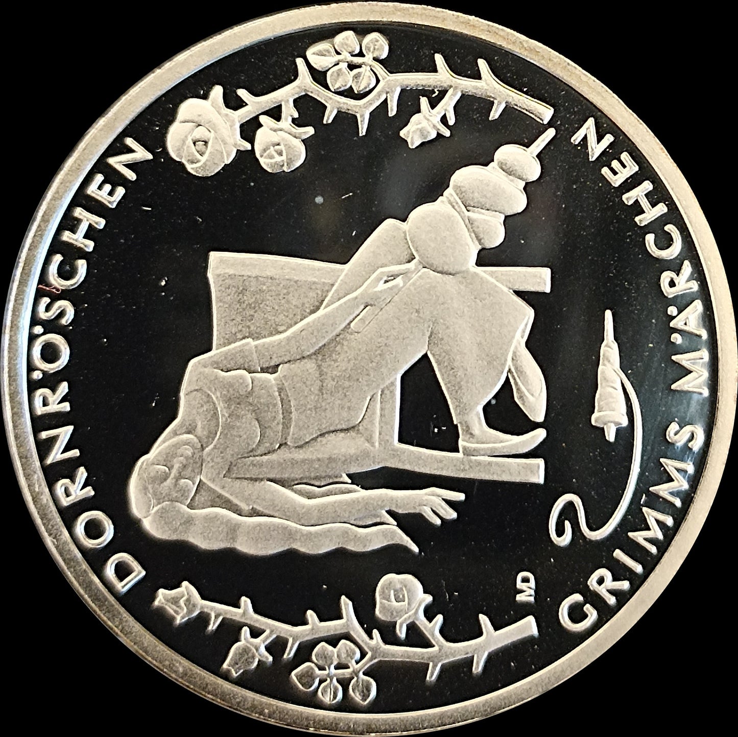 GRIMMS MÄRCHEN "DORNRÖSCHEN", Serie 10 € Silber Gedenkmünzen Deutschland, Spiegelglanz, 2015