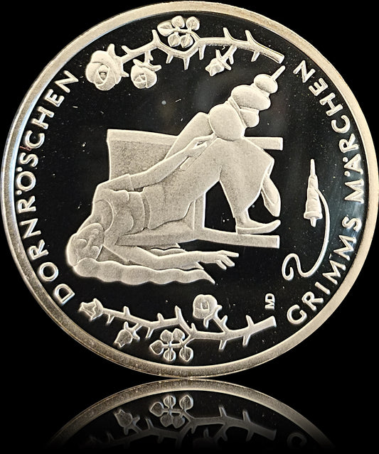 GRIMMS MÄRCHEN "DORNRÖSCHEN", Serie 10 € Silber Gedenkmünzen Deutschland, Spiegelglanz, 2015