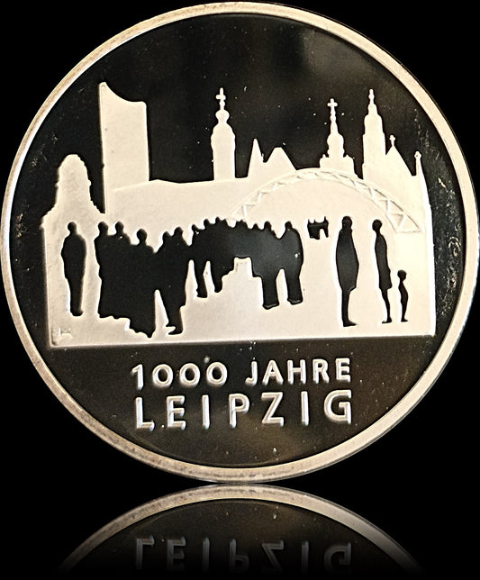 1000 JAHRE LEIPZIG, Serie 10 € Silber Gedenkmünzen Deutschland, Spiegelglanz, 2015