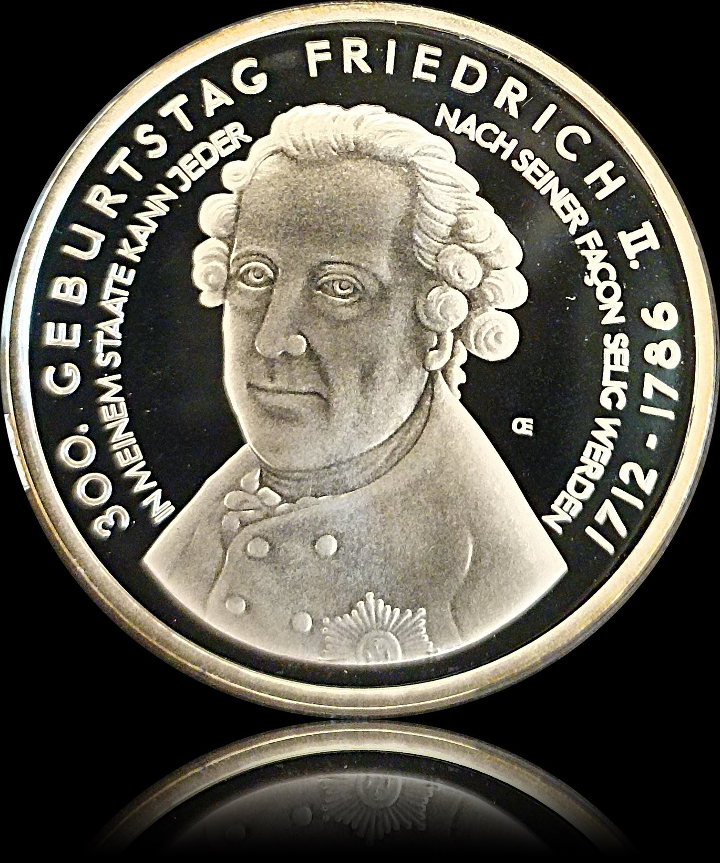 300. GEBUTRSTAG FRIEDRICH II, Serie 10 € Silber Gedenkmünzen Deutschland, Spiegelglanz, 2011