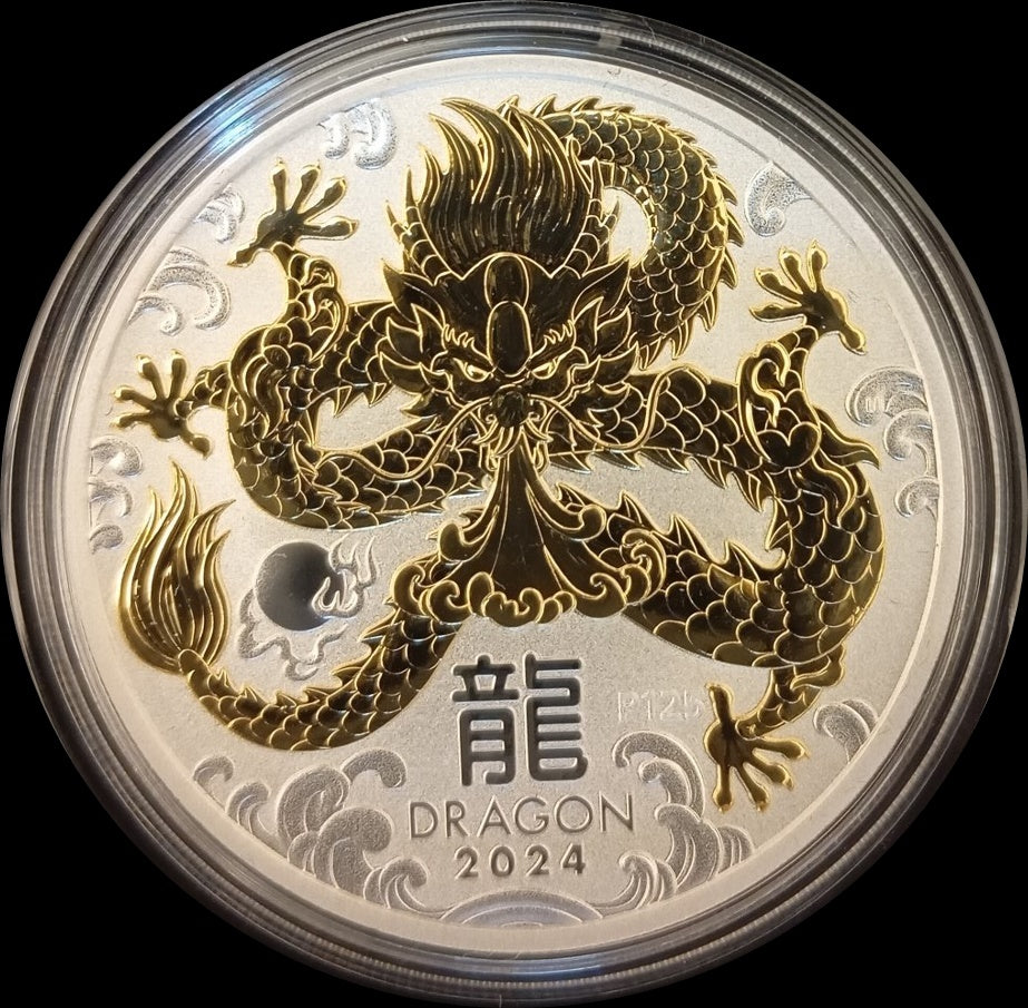 3-COIN SET YEAR OF THE DRAGON, Serie Lunar III 2022, 3 x 1 oz Silber, 3 x 1$, 2024