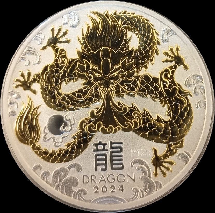 3-COIN SET YEAR OF THE DRAGON, Serie Lunar III 2022, 3 x 1 oz Silber, 3 x 1$, 2024