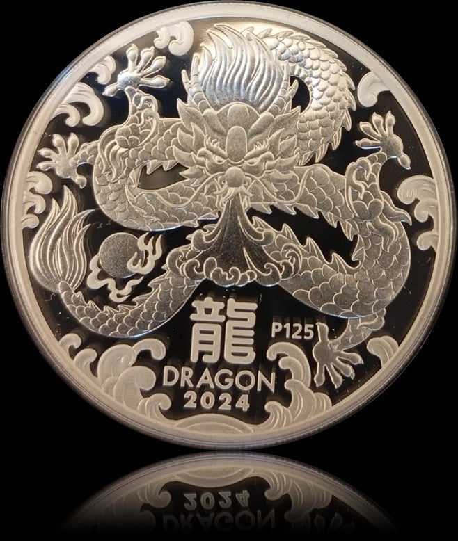 3-COIN SET YEAR OF THE DRAGON, Serie Lunar III 2022, 3 x 1 oz Silber, 3 x 1$, 2024