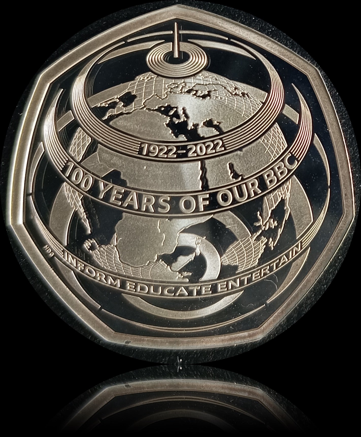 100th ANNIVERSARY OF OUR BBC, Silver Proof, 50 Pence, 2022