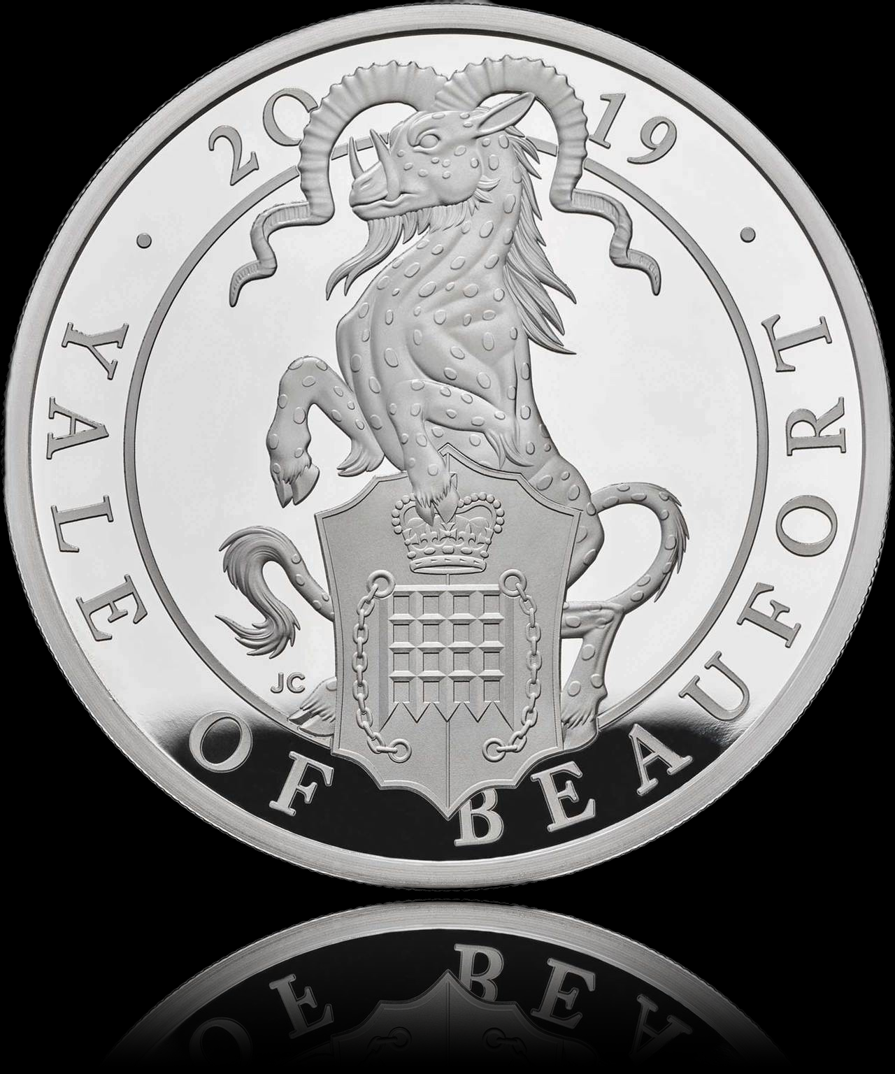 THE YALE OF BEAUFORT, Serie The Queen´s Beasts, 1 oz Silver Proof Coin 2 £, 2019