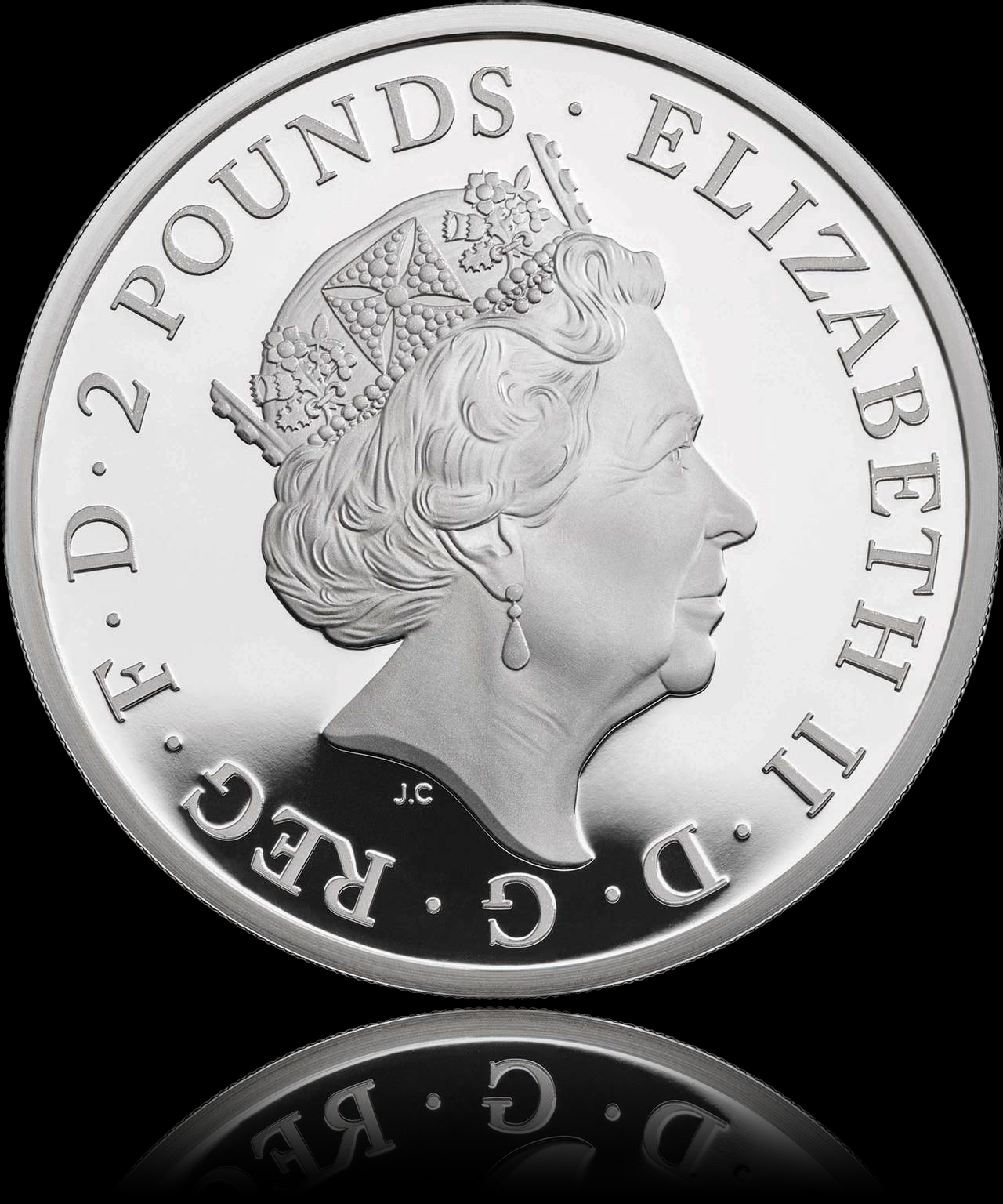 THE YALE OF BEAUFORT, Serie The Queen´s Beasts, 1 oz Silver Proof Coin 2 £, 2019