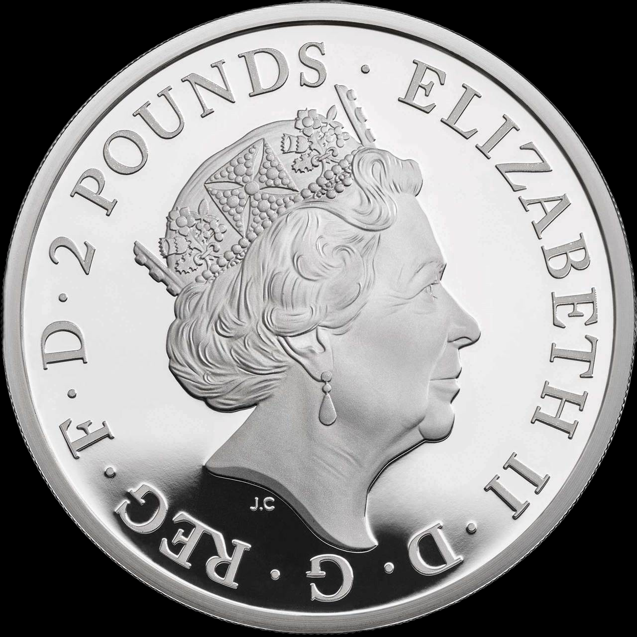 THE YALE OF BEAUFORT, Serie The Queen´s Beasts, 1 oz Silver Proof Coin 2 £, 2019