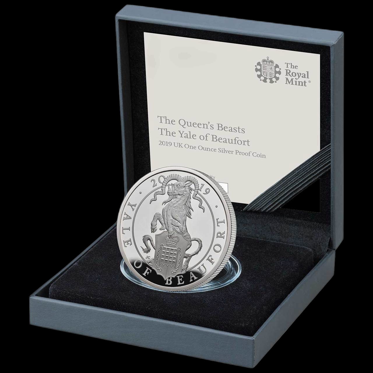 THE YALE OF BEAUFORT, Serie The Queen´s Beasts, 1 oz Silver Proof Coin 2 £, 2019