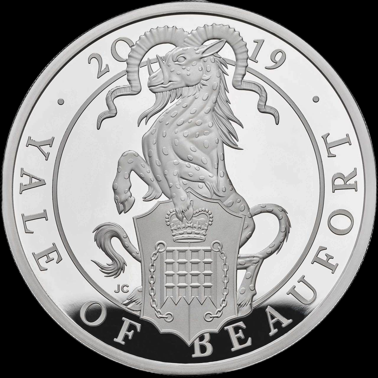 THE YALE OF BEAUFORT, Serie The Queen´s Beasts, 1 oz Silver Proof Coin 2 £, 2019