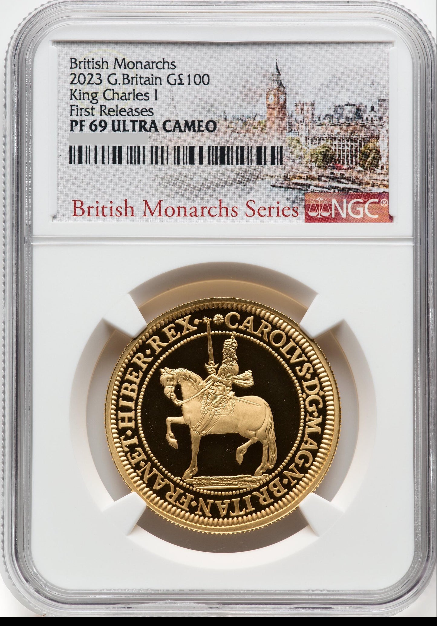 Charles I, British Monarchs, 1 Oz Gold 100 £, Proof NGC PF 69, 2023