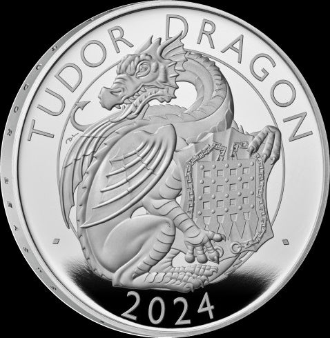 THE DRAGON, Serie The Royal Tudor Beasts, 1 oz Silver Proof Coin 2 £, 2024